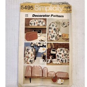 Simplicity Pattern #5495‎ Kitchen Appliance Covers Mixer Blender Vintage 1972
